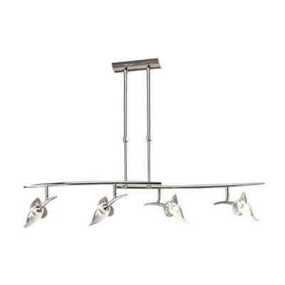 Luminosa Lighting Luminosa Flavia Telescopic Pendant Linear Bar 4 Light G9 With Adjustable HeadsPolished Chrome from B&Q