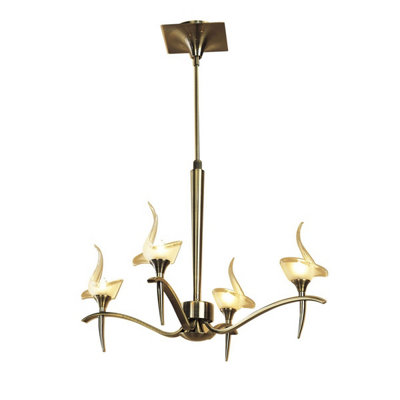 Luminosa Lighting Luminosa Viena Telescopic Pendant Round 4 Light G9Antique Brass from B&Q