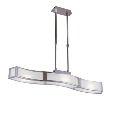 Luminosa Lighting Luminosa Duna E27 Linear Pendant 3 Light L1 BarPolished ChromeWhite Acrylic from B&Q