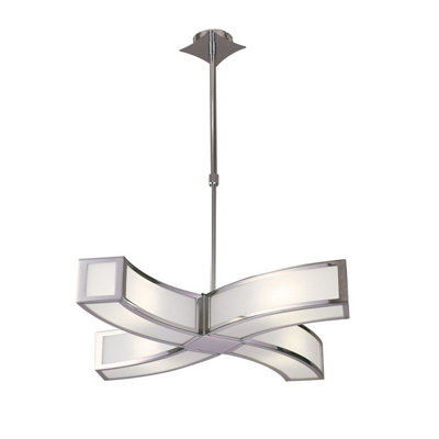 Luminosa Lighting Luminosa Duna E27 Pendant 4 Light L1 CurvedPolished Chrome from B&Q