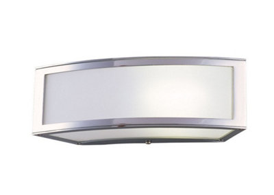 B&Q -  Luminosa Duna E27 Flush Wall Lamp 1 Light E27Polished ChromeWhite Acrylic
