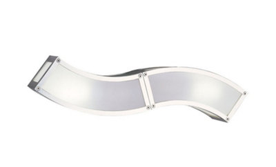 B&Q -  Luminosa Duna E27 Flush Wall Lamp 2 Light E27Polished ChromeWhite Acrylic