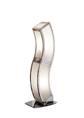 B&Q -  Luminosa Duna E27 Table Lamp 2 Light E27Polished ChromeWhite Acrylic