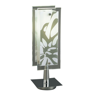 Luminosa Lighting Luminosa Euphoria Table Lamp 1 Light E27Polished Chrome/opal White Glass from B&Q