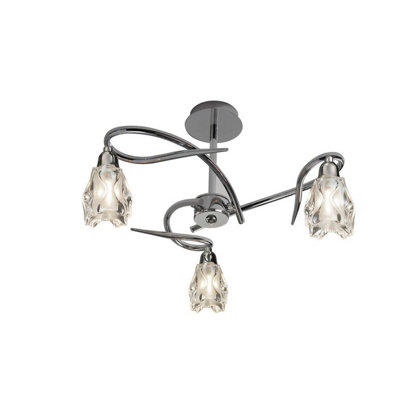 Luminosa Lighting Luminosa Amel Ceiling E14 3 Light Polished Chrome from B&Q
