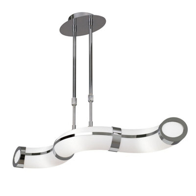 B&Q -  Luminosa Guss Telescopic E27 3 Light E27 BarPolished ChromeWhite Acrylic