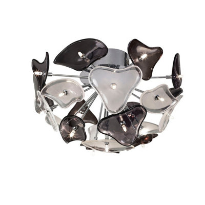B&Q -  Luminosa Otto Ceiling 21 Light G4Polished Chrome/black GlassNot Led/cfl Compatible