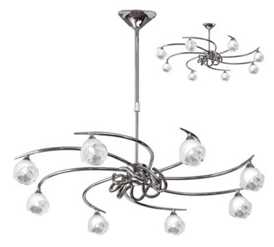 B&Q -  Luminosa Fragma Telescopic Semi Flush 8 Light G9Polished Chrome