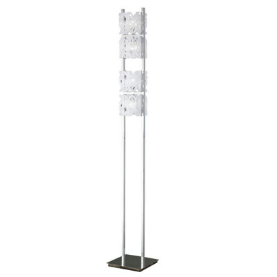 Luminosa Lighting Luminosa Tokio Floor Lamp 4 Light G9Gloss White/polished Chrome from B&Q