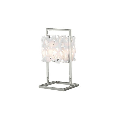 Luminosa Lighting Luminosa Tokio Table Lamp 1 Light G9Gloss White/polished Chrome from B&Q
