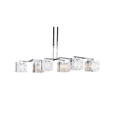 Luminosa Lighting Luminosa Tokio Rectangular Telescopic 6 Light G9 LineGloss White/polished Chrome from B&Q