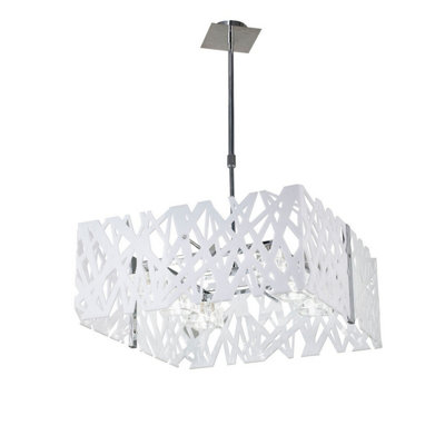Luminosa Lighting Luminosa Tokio Square Telescopic 6 Light G9Gloss White/polished Chrome from B&Q