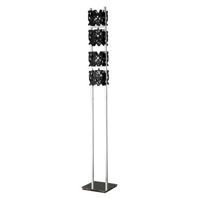 Luminosa Lighting Luminosa Tokio Floor Lamp 4 Light G9Gloss Black/polished Chrome from B&Q