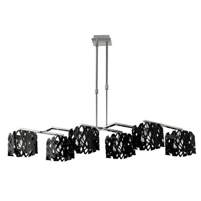 Luminosa Lighting Luminosa Tokio Rectangular Telescopic 6 Light G9 LineGloss Black/polished Chrome from B&Q