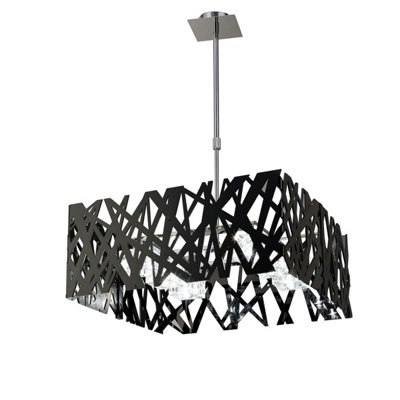 Luminosa Lighting Luminosa Tokio Square Telescopic 6 Light G9Gloss Black/polished Chrome from B&Q