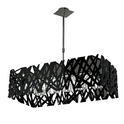 Luminosa Lighting Luminosa Tokio Rectangular Telescopic 10 Light G9 Polished Chrome/black from B&Q