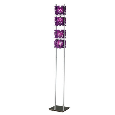 Luminosa Lighting Luminosa Tokio Floor Lamp 4 Light G9Violet/polished Chrome from B&Q