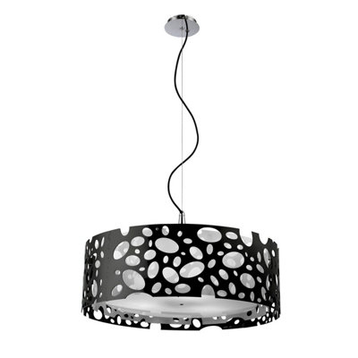 Luminosa Lighting Luminosa Lupin Pendant 4 Light E27Gloss Black/polished Chrome from B&Q