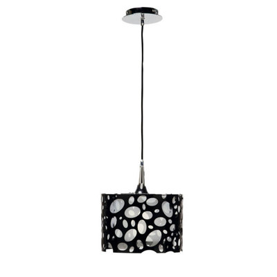 Luminosa Lighting Luminosa Lupin Pendant E27Gloss Black/white Acrylic/polished ChromeCfl Lamps Included from B&Q
