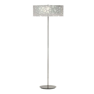Luminosa Lighting Luminosa Lupin Floor Lamp 4 Light E27Gloss White/polished Chrome from B&Q