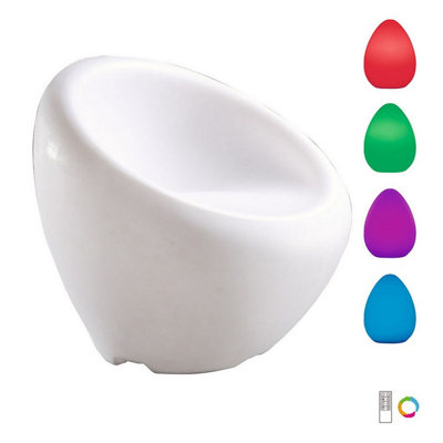Luminosa Lighting Luminosa Pao Chair Round Rechargeable Led Rgb Outdoor170LmOpal White3Yrs Warranty from B&Q