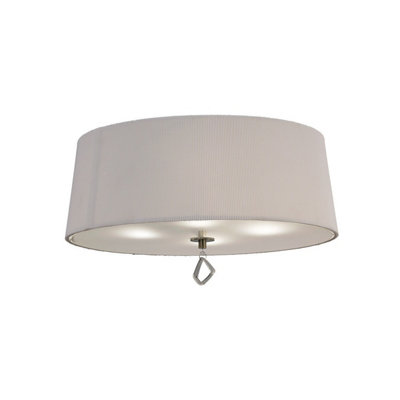 Luminosa Lighting Luminosa Mara Flush Ceiling 4 Light E27 RoundAntique Brass With Ivory White Shade from B&Q