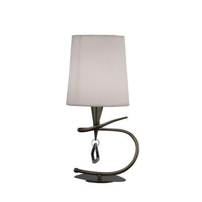 Luminosa Lighting Luminosa Mara Table Lamp 1 Light E14 SmallAntique Brass With Ivory White Shade from B&Q