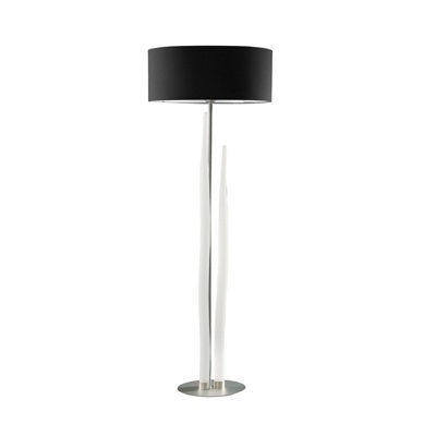 Luminosa Lighting Luminosa Estalacta Floor Lamp 3 Light Gu10 IndoorSilver/opal White With Black Shade from B&Q