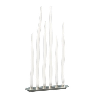 Luminosa Lighting Luminosa Estalacta Floor Lamp 6 Light Gu10 Bar IndoorSilver/opal White from B&Q