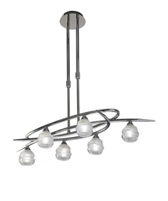 B&Q -  Luminosa Loop Telescopic Semi Flush Convertible 6 Light G9 EcoPolished Chrome