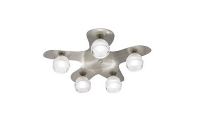 B&Q -  Luminosa Loop Ceiling 5 Light G9 EcoSatin Nickel