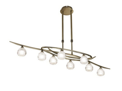 B&Q -  Luminosa Loop Telescopic 8 Light G9 Eco LineAntique Brass