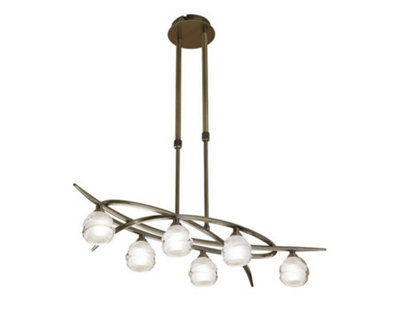 B&Q -  Luminosa Loop Telescopic Semi Flush Convertible 6 Light G9 EcoAntique Brass