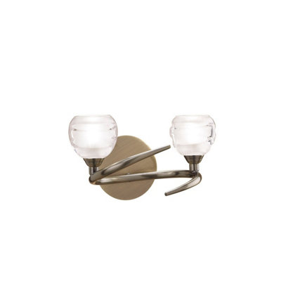 Luminosa Lighting Luminosa Loop Wall Lamp 2 Light G9 Antique Brass from B&Q