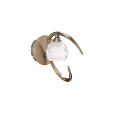 Luminosa Lighting Luminosa Loop Wall Lamp 1 Light G9 Antique Brass from B&Q