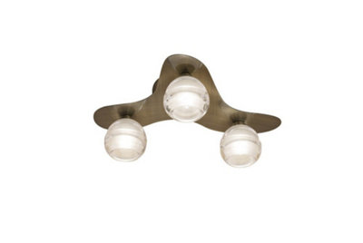 B&Q -  Luminosa Loop Ceiling 3 Light G9 EcoAntique Brass