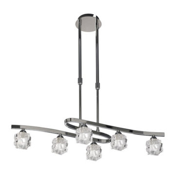 B&Q -  Luminosa Ice Telescopic Semi Flush Convertible 6 Light G9 EcoPolished Chrome