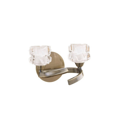 Luminosa Lighting Luminosa Ice Wall Lamp 2 Light G9 Antique Brass from B&Q