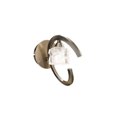 Luminosa Lighting Luminosa Ice Wall Lamp 1 Light G9 Antique Brass from B&Q
