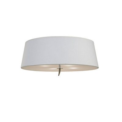 Luminosa Lighting Luminosa Ninette Flush Ceiling 4 Light E27Antique Brass With Ivory White Shade from B&Q