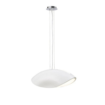 Luminosa Lighting Luminosa Pasion Rectangular Pendant 4 Light E27Gloss White/polished Chrome from B&Q