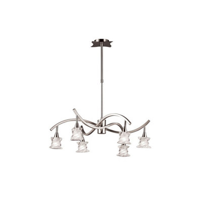 Luminosa Lighting Luminosa Salomon Telescopic Lamp 6 Light G9Satin Nickel from B&Q