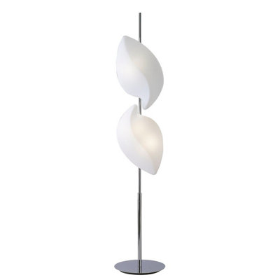 Luminosa Lighting Luminosa Natura Floor Lamp 4 Light E27 IndoorPolished Chrome/opal White from B&Q