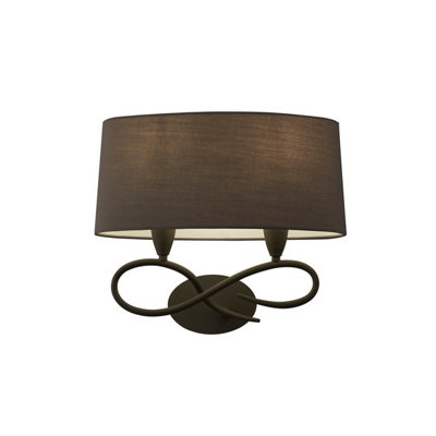 Luminosa Lighting Luminosa Lua Wall Lamp 2 Light E27Ash Grey With Ash Grey Shade from B&Q