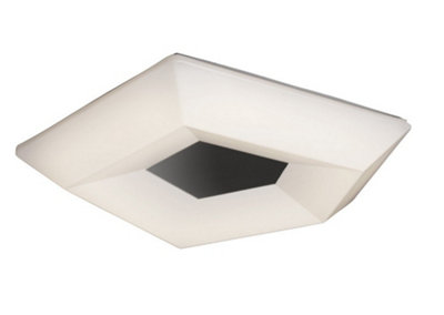 B&Q -  Luminosa City Flush Flush Ceiling 28W Led Large 3000K2800LmPolished ChromeWhite Acrylic