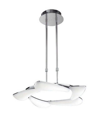 B&Q -  Luminosa Mistral Telescopic 30W Led Round 3000K2700LmPolished ChromeFrosted Acrylic