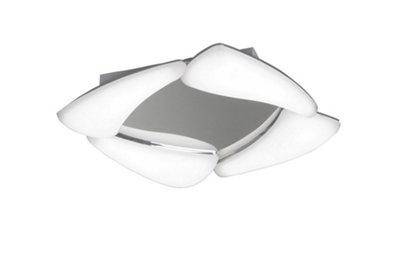 B&Q -  Luminosa Mistral Flush Flush Ceiling 24W Led 3000K2160LmPolished ChromeFrosted Acrylic