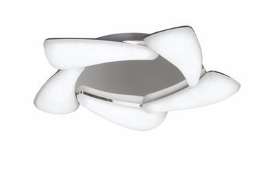 Mistral LED Flush Ceiling 30W LED 3000K 2700lm Polished Chrome/Frosted Acrylic Mantra - Image 4