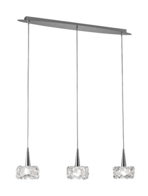O2 Linear Pendant 3 Light G9 Line Small Polished Chrome Mantra - Image 3