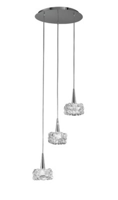 O2 Pendant 3 Light G9 Polished Chrome Mantra - Image 4